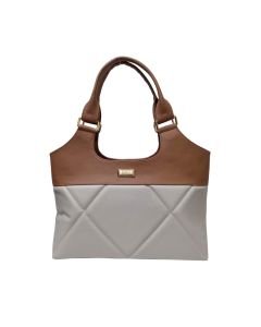BOLSA OMBRO AURORA BEGE/CINZA